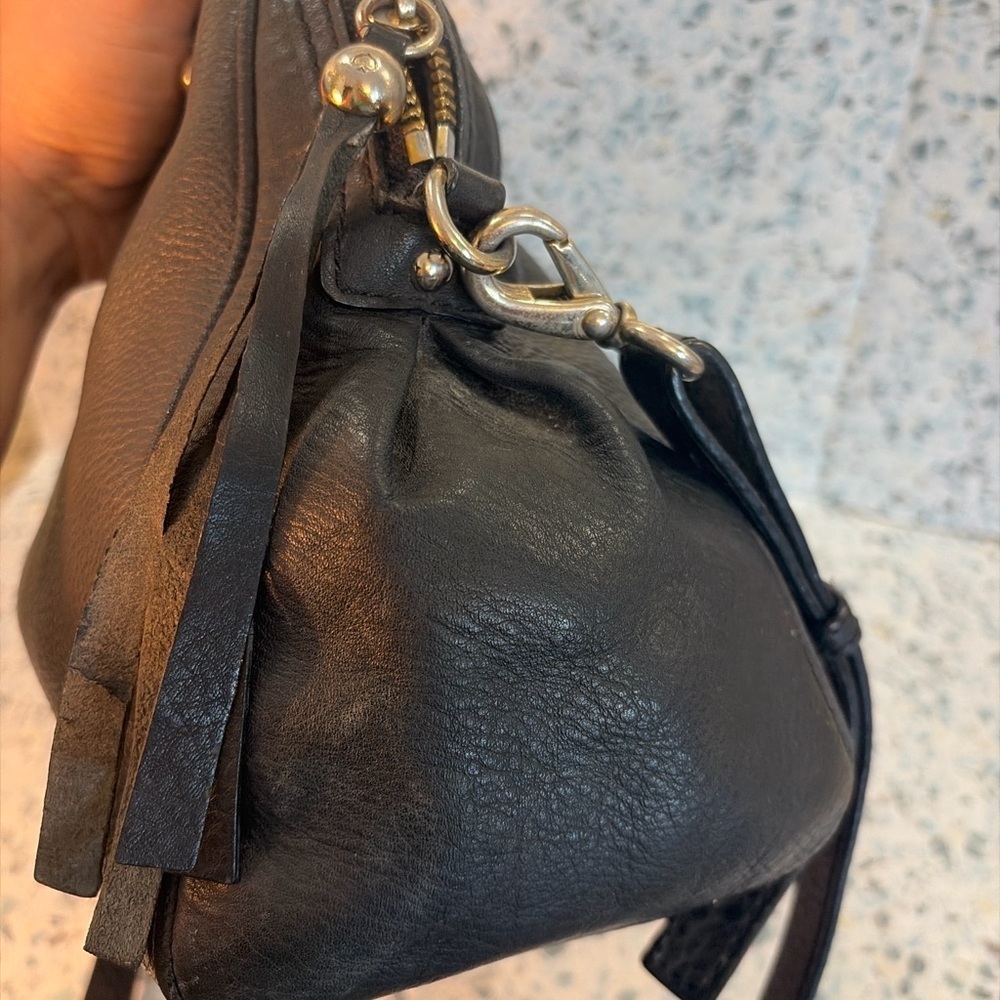 Kate Spade Black Pebbled Leather Satchel Crossbody Bag Gold Hardware - Picture 7 of 10